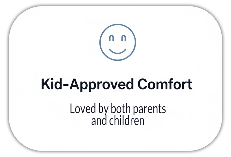 Icon symbolizing kid-approved comfort and soft feel fabric